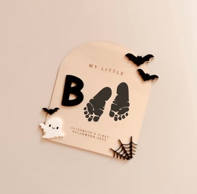 First Halloween Footprint Plaque