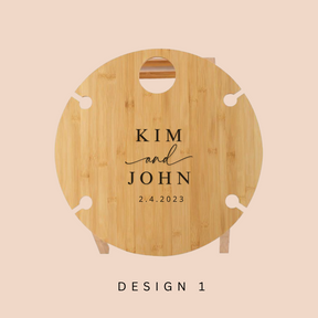 Personalised Cheese & Wine Foldable Picnic Table