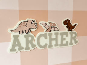 Dinosaur Theme Double Layer Name Plaque