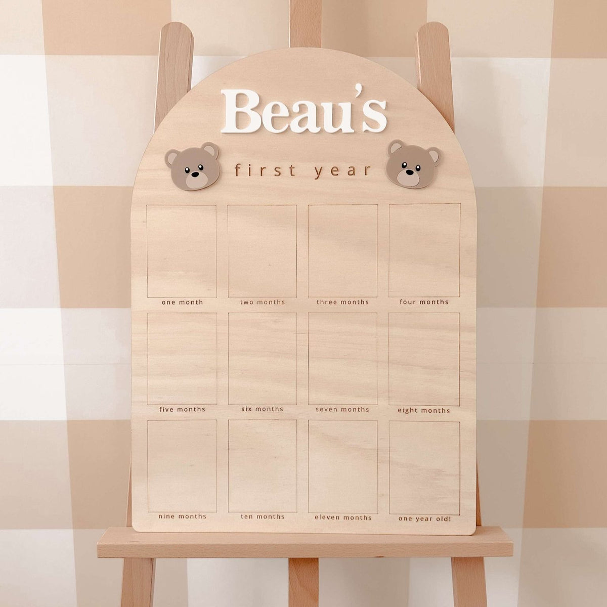 First Birthday Photo Board - Bear Theme