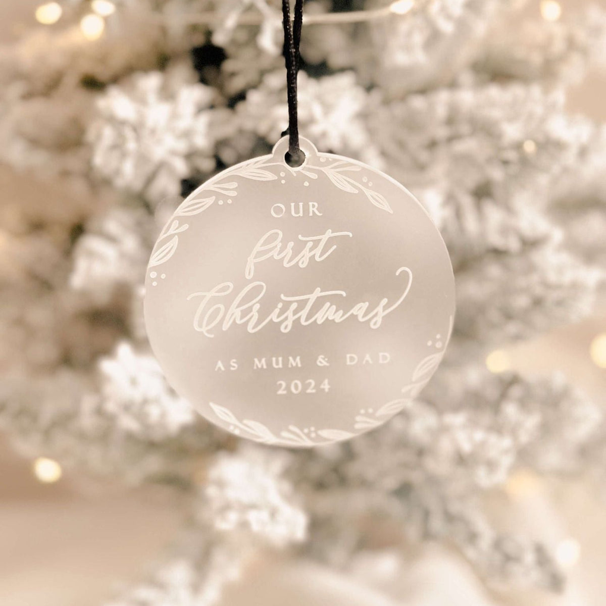Our First Christmas Frosted Tree Ornament