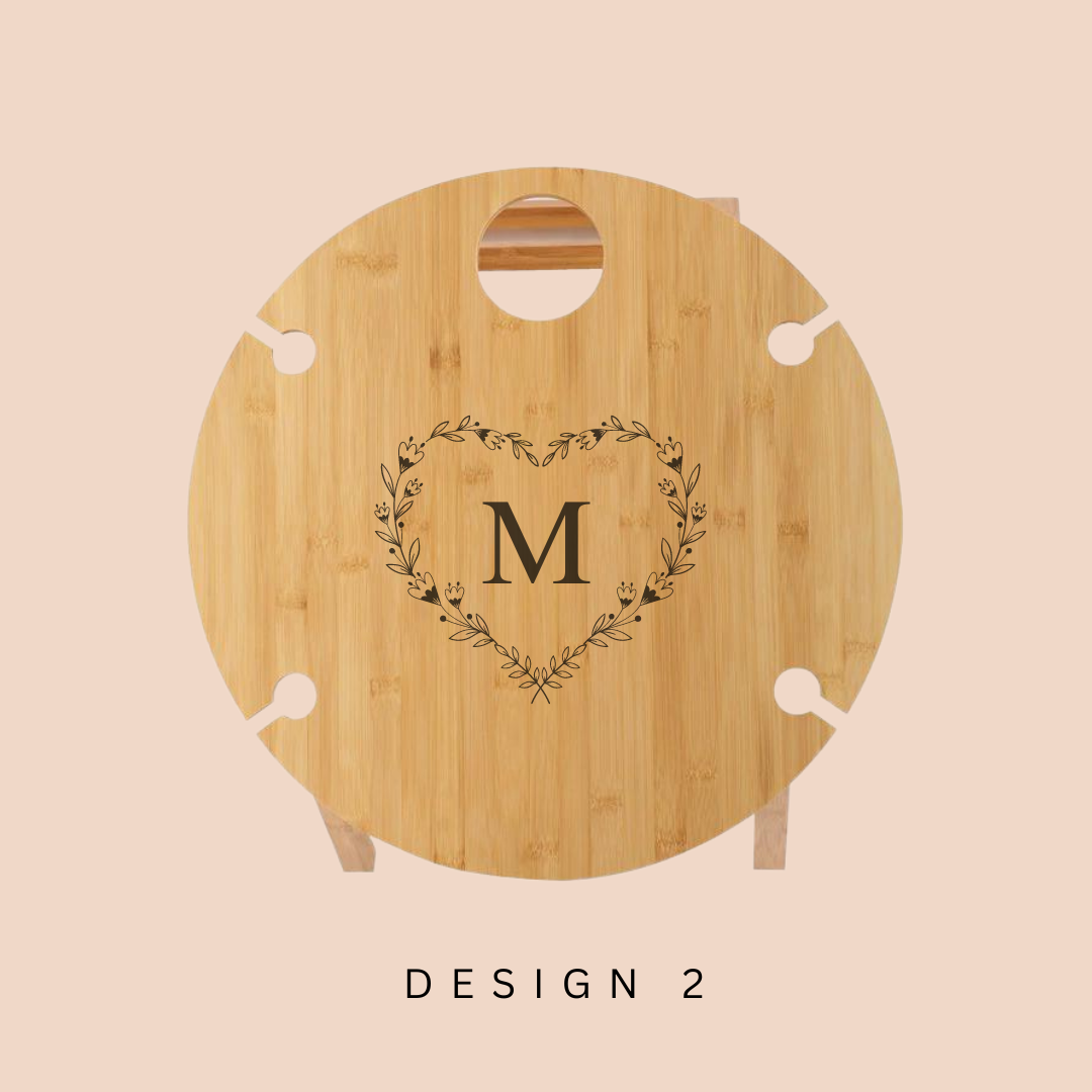 Personalised Cheese & Wine Foldable Picnic Table