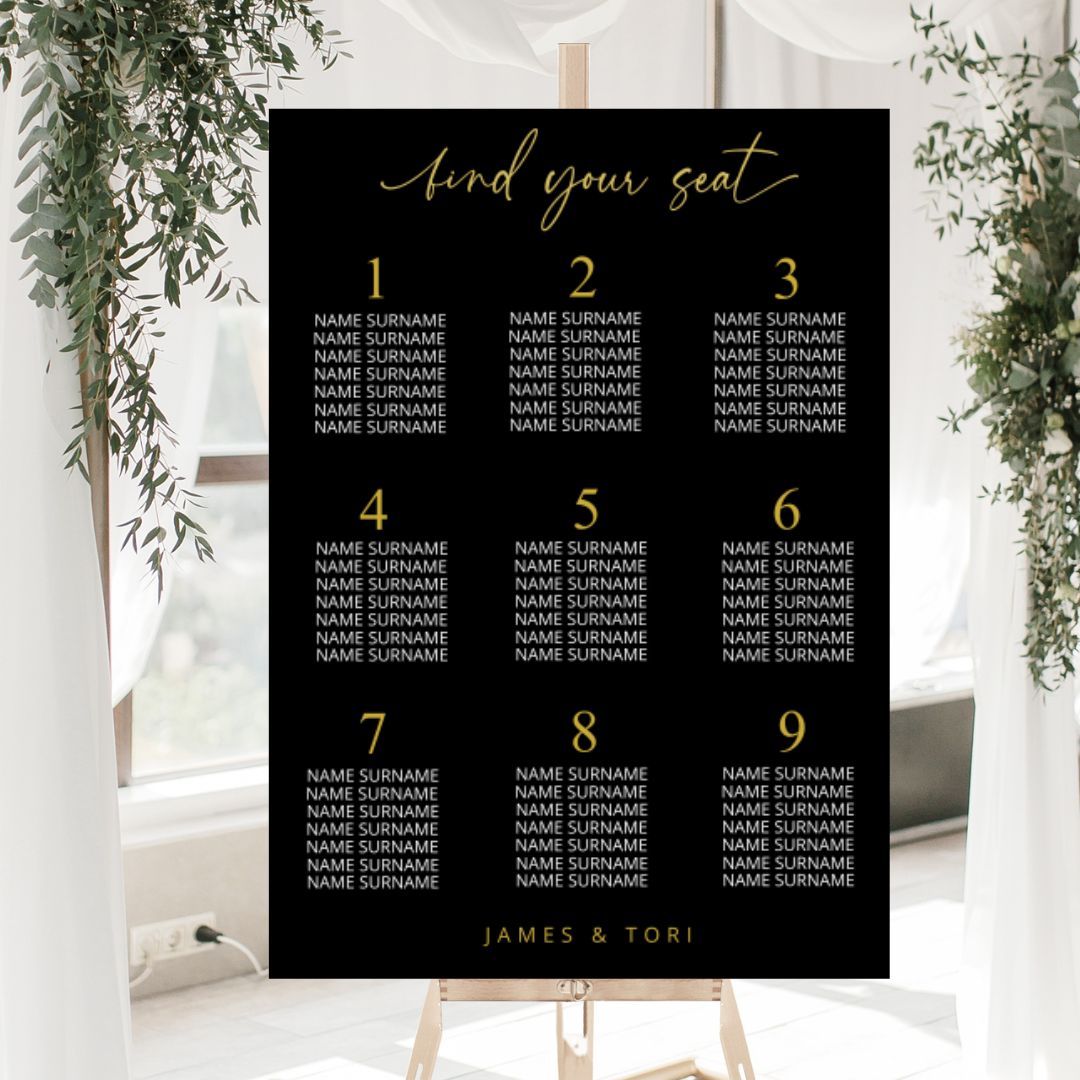 3D Acrylic Classic 'Find Your Seat' Seating Chart