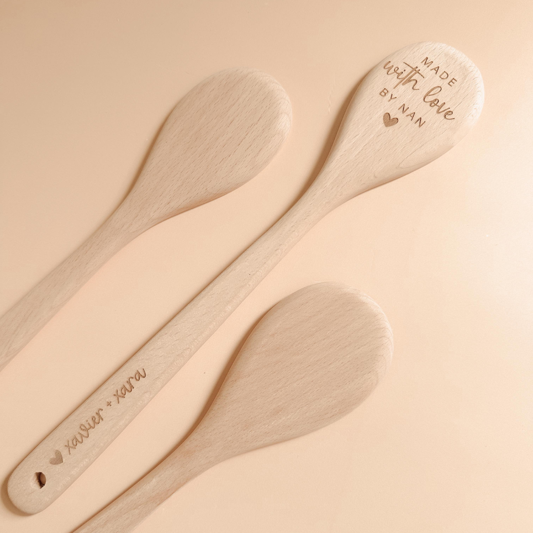Engraved Wooden Stirring Spoon