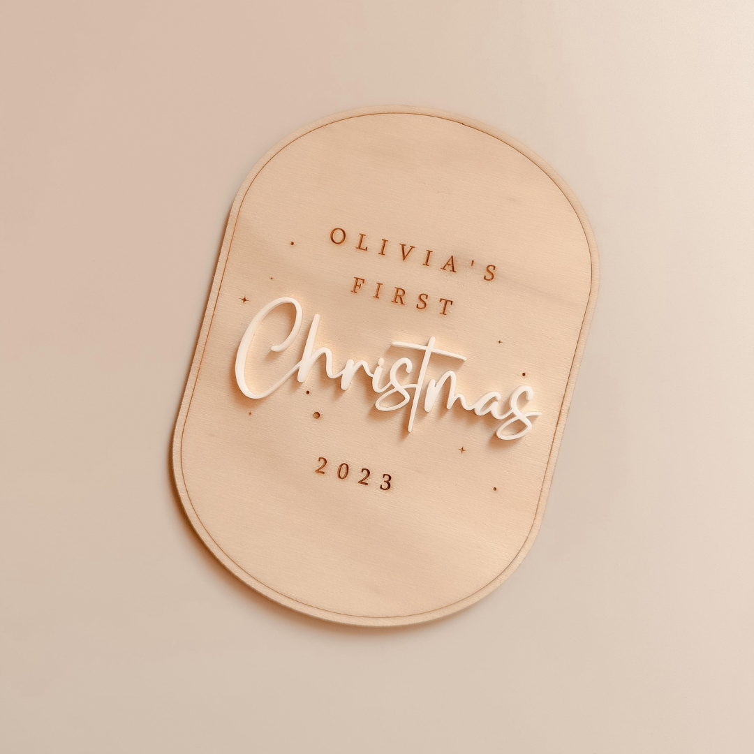 Personalised Oval My First Christmas Plaque