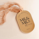 Mirrored Oval First Christmas As Mr & Mrs Ornament