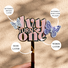 Butterfly Themed Cake Topper