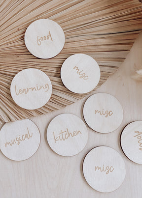 Wooden Round Labels