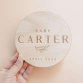 Pregnancy Announcement Plaque - Olive