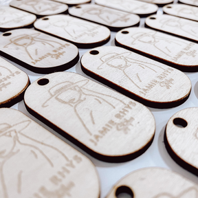 Wooden Logo Tags
