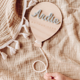 Wood & Acrylic Balloon Name Plaque