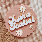 Retro Flower Name Plaque