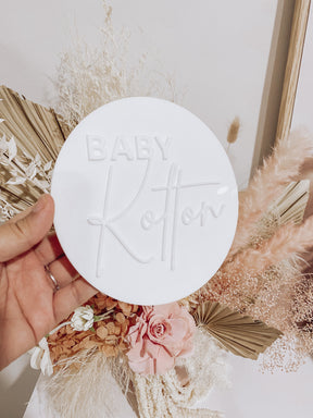 Acrylic 'Baby' Surname Plaque