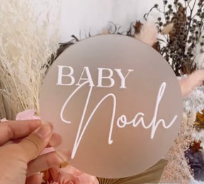 Acrylic 'Baby' Surname Plaque